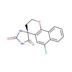 O=C1NC(=O)[C@]2(CCOc3c2cc(Cl)c2ccccc32)N1 ZINC000026492053