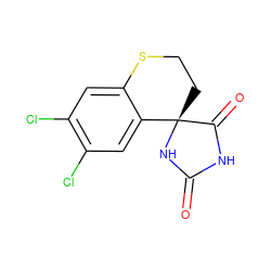 O=C1NC(=O)[C@]2(CCSc3cc(Cl)c(Cl)cc32)N1 ZINC000026487968