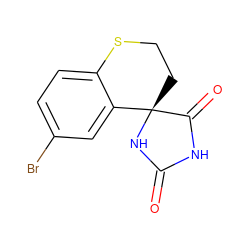 O=C1NC(=O)[C@]2(CCSc3ccc(Br)cc32)N1 ZINC000026478153