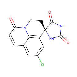 O=C1NC(=O)[C@]2(CCn3c(=O)ccc4cc(Cl)cc2c43)N1 ZINC000026491663