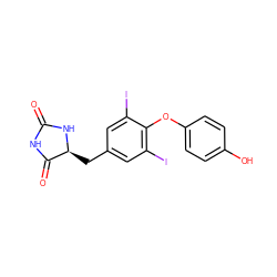 O=C1NC(=O)[C@H](Cc2cc(I)c(Oc3ccc(O)cc3)c(I)c2)N1 ZINC000029123801