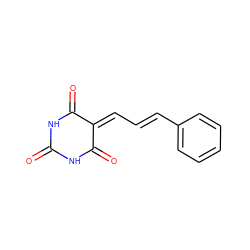 O=C1NC(=O)C(=C/C=C/c2ccccc2)C(=O)N1 ZINC000009045952