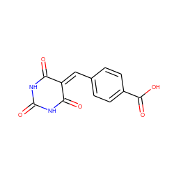 O=C1NC(=O)C(=Cc2ccc(C(=O)O)cc2)C(=O)N1 ZINC000003066698