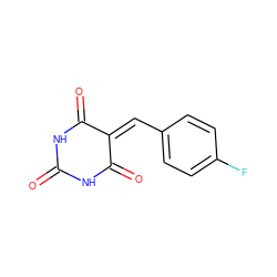 O=C1NC(=O)C(=Cc2ccc(F)cc2)C(=O)N1 ZINC000002819839