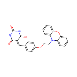 O=C1NC(=O)C(=Cc2ccc(OCCN3c4ccccc4Oc4ccccc43)cc2)C(=O)N1 ZINC000040429837