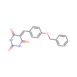 O=C1NC(=O)C(=Cc2ccc(OCc3ccccc3)cc2)C(=O)N1 ZINC000003139774