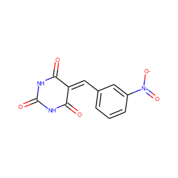 O=C1NC(=O)C(=Cc2cccc([N+](=O)[O-])c2)C(=O)N1 ZINC000003157622