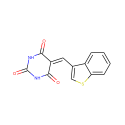 O=C1NC(=O)C(=Cc2csc3ccccc23)C(=O)N1 ZINC000001700953