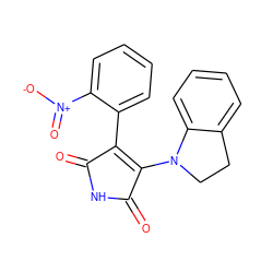 O=C1NC(=O)C(N2CCc3ccccc32)=C1c1ccccc1[N+](=O)[O-] ZINC000014946042