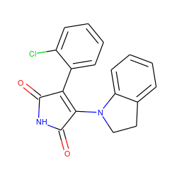 O=C1NC(=O)C(N2CCc3ccccc32)=C1c1ccccc1Cl ZINC000014946040