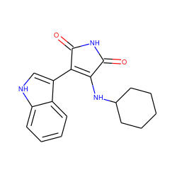 O=C1NC(=O)C(c2c[nH]c3ccccc23)=C1NC1CCCCC1 ZINC000028370342