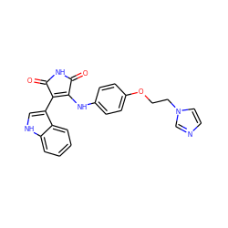 O=C1NC(=O)C(c2c[nH]c3ccccc23)=C1Nc1ccc(OCCn2ccnc2)cc1 ZINC000103271368