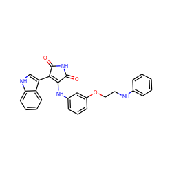 O=C1NC(=O)C(c2c[nH]c3ccccc23)=C1Nc1cccc(OCCNc2ccccc2)c1 ZINC000103271402