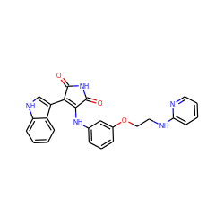 O=C1NC(=O)C(c2c[nH]c3ccccc23)=C1Nc1cccc(OCCNc2ccccn2)c1 ZINC000103271395