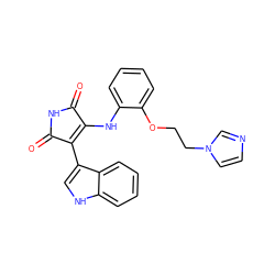 O=C1NC(=O)C(c2c[nH]c3ccccc23)=C1Nc1ccccc1OCCn1ccnc1 ZINC000103271375