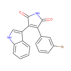 O=C1NC(=O)C(c2c[nH]c3ccccc23)=C1c1cccc(Br)c1 ZINC000029125612