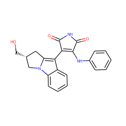 O=C1NC(=O)C(c2c3n(c4ccccc24)C[C@H](CO)C3)=C1Nc1ccccc1 ZINC000103204145