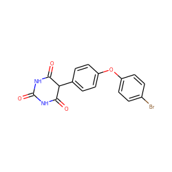 O=C1NC(=O)C(c2ccc(Oc3ccc(Br)cc3)cc2)C(=O)N1 ZINC000013643706