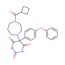 O=C1NC(=O)C(c2ccc(Oc3ccccc3)cc2)(N2CCCN(C(=O)C3CCC3)CC2)C(=O)N1 ZINC000072141314