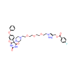 O=C1NC(=O)C(c2ccc(Oc3ccccc3)cc2)(N2CCN(CCOCCOCCOCCn3cc(COC(=O)c4ccc(F)cc4)nn3)CC2)C(=O)N1 ZINC000095548804