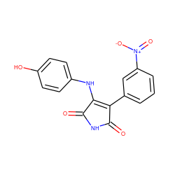 O=C1NC(=O)C(c2cccc([N+](=O)[O-])c2)=C1Nc1ccc(O)cc1 ZINC000014945998