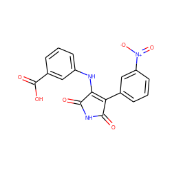 O=C1NC(=O)C(c2cccc([N+](=O)[O-])c2)=C1Nc1cccc(C(=O)O)c1 ZINC000014946019