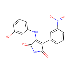 O=C1NC(=O)C(c2cccc([N+](=O)[O-])c2)=C1Nc1cccc(O)c1 ZINC000014945995