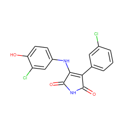 O=C1NC(=O)C(c2cccc(Cl)c2)=C1Nc1ccc(O)c(Cl)c1 ZINC000014946002