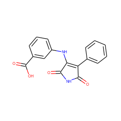 O=C1NC(=O)C(c2ccccc2)=C1Nc1cccc(C(=O)O)c1 ZINC000014946015