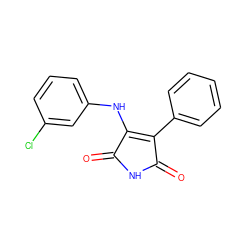 O=C1NC(=O)C(c2ccccc2)=C1Nc1cccc(Cl)c1 ZINC000014945981