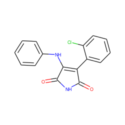 O=C1NC(=O)C(c2ccccc2Cl)=C1Nc1ccccc1 ZINC000014945976