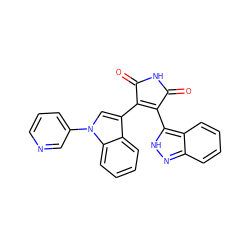 O=C1NC(=O)C(c2cn(-c3cccnc3)c3ccccc23)=C1c1[nH]nc2ccccc12 ZINC000013611506