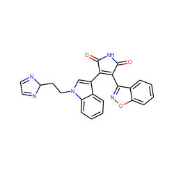 O=C1NC(=O)C(c2cn(CCC3N=CC=N3)c3ccccc23)=C1c1noc2ccccc12 ZINC001772655204