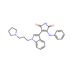 O=C1NC(=O)C(c2cn(CCCN3CCCC3)c3ccccc23)=C1Nc1ccccc1 ZINC000028387487