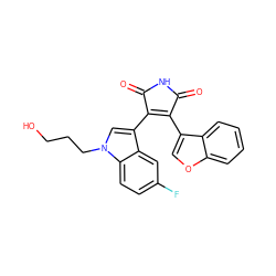 O=C1NC(=O)C(c2cn(CCCO)c3ccc(F)cc23)=C1c1coc2ccccc12 ZINC000096929136