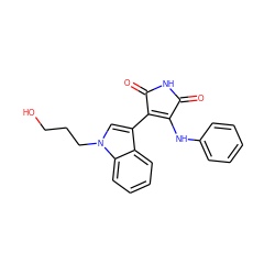 O=C1NC(=O)C(c2cn(CCCO)c3ccccc23)=C1Nc1ccccc1 ZINC000028381405