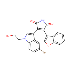 O=C1NC(=O)C(c2cn(CCO)c3ccc(Br)cc23)=C1c1coc2ccccc12 ZINC000096929134