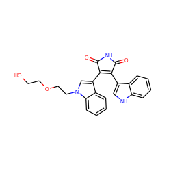 O=C1NC(=O)C(c2cn(CCOCCO)c3ccccc23)=C1c1c[nH]c2ccccc12 ZINC000025972545