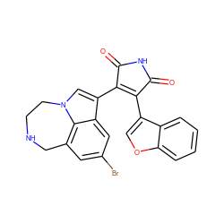 O=C1NC(=O)C(c2cn3c4c(cc(Br)cc24)CNCC3)=C1c1coc2ccccc12 ZINC000096929128