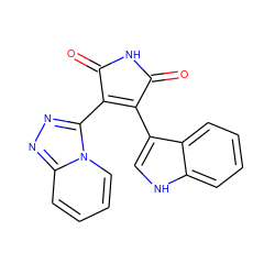 O=C1NC(=O)C(c2nnc3ccccn23)=C1c1c[nH]c2ccccc12 ZINC000299859031