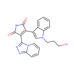 O=C1NC(=O)C(c2nnc3ccccn23)=C1c1cn(CCCO)c2ccccc12 ZINC000299858991