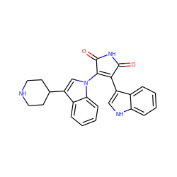 O=C1NC(=O)C(n2cc(C3CCNCC3)c3ccccc32)=C1c1c[nH]c2ccccc12 ZINC000029125720