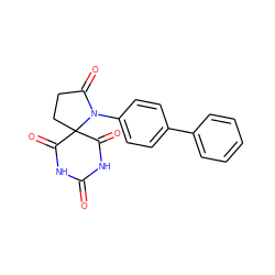 O=C1NC(=O)C2(CCC(=O)N2c2ccc(-c3ccccc3)cc2)C(=O)N1 ZINC000003819191