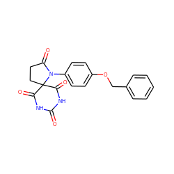 O=C1NC(=O)C2(CCC(=O)N2c2ccc(OCc3ccccc3)cc2)C(=O)N1 ZINC000028135975