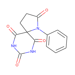 O=C1NC(=O)C2(CCC(=O)N2c2ccccc2)C(=O)N1 ZINC000003819190