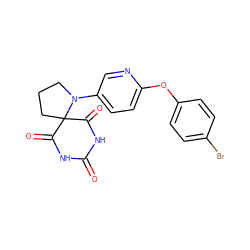 O=C1NC(=O)C2(CCCN2c2ccc(Oc3ccc(Br)cc3)nc2)C(=O)N1 ZINC000028960399