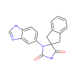 O=C1NC(=O)C2(Cc3ccccc3C2)N1c1ccc2[nH]cnc2c1 ZINC000116914495