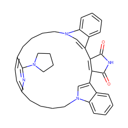 O=C1NC(=O)C2=C1c1cn(c3ccccc13)CCCCc1ccc(c(N3CCCC3)n1)CCCCn1cc2c2ccccc21 ZINC000028882018