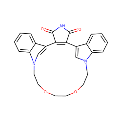 O=C1NC(=O)C2=C1c1cn(c3ccccc13)CCOCCOCCn1cc2c2ccccc21 ZINC000013526849