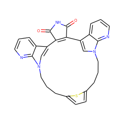 O=C1NC(=O)C2=C1c1cn(c3ncccc13)CCCc1ccc(s1)CCCn1cc2c2cccnc21 ZINC000064479865